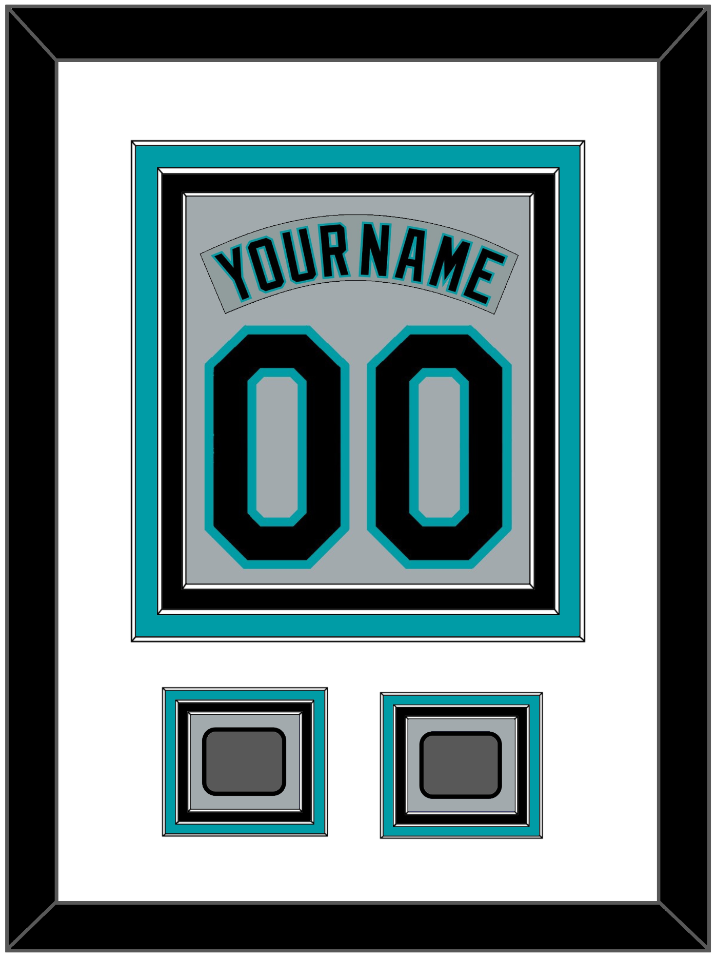 Florida Nameplate & Number Combined With 2 World Series Patches - Road Gray (1993-2001) - Premier Tier 1