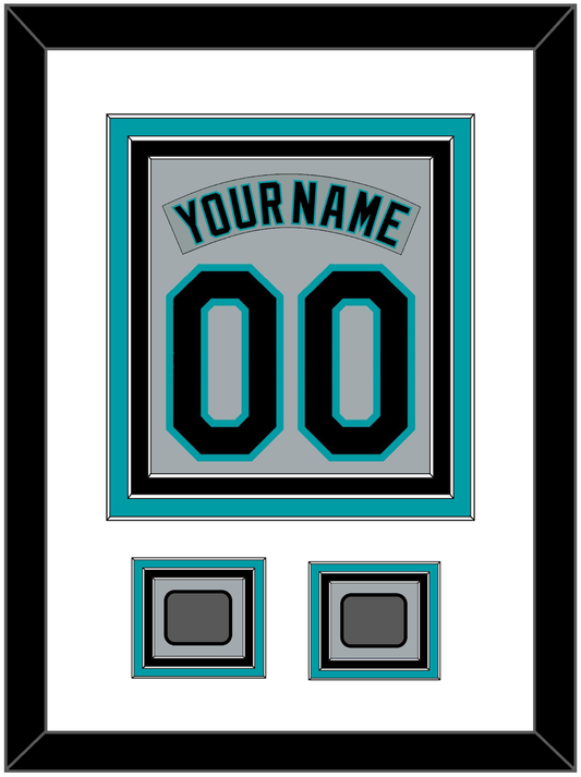 Florida Nameplate & Number Combined With 2 World Series Patches - Road Gray (1993-2001) - Premier Tier 1