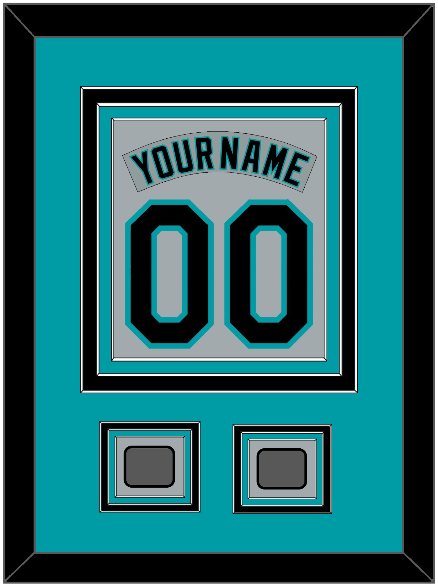 Florida Nameplate & Number Combined With 2 World Series Patches - Road Gray (1993-2001) - Premier Tier 2