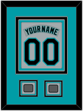 Florida Nameplate & Number Combined With 2 World Series Patches - Road Gray (1993-2001) - Triple Mat 2