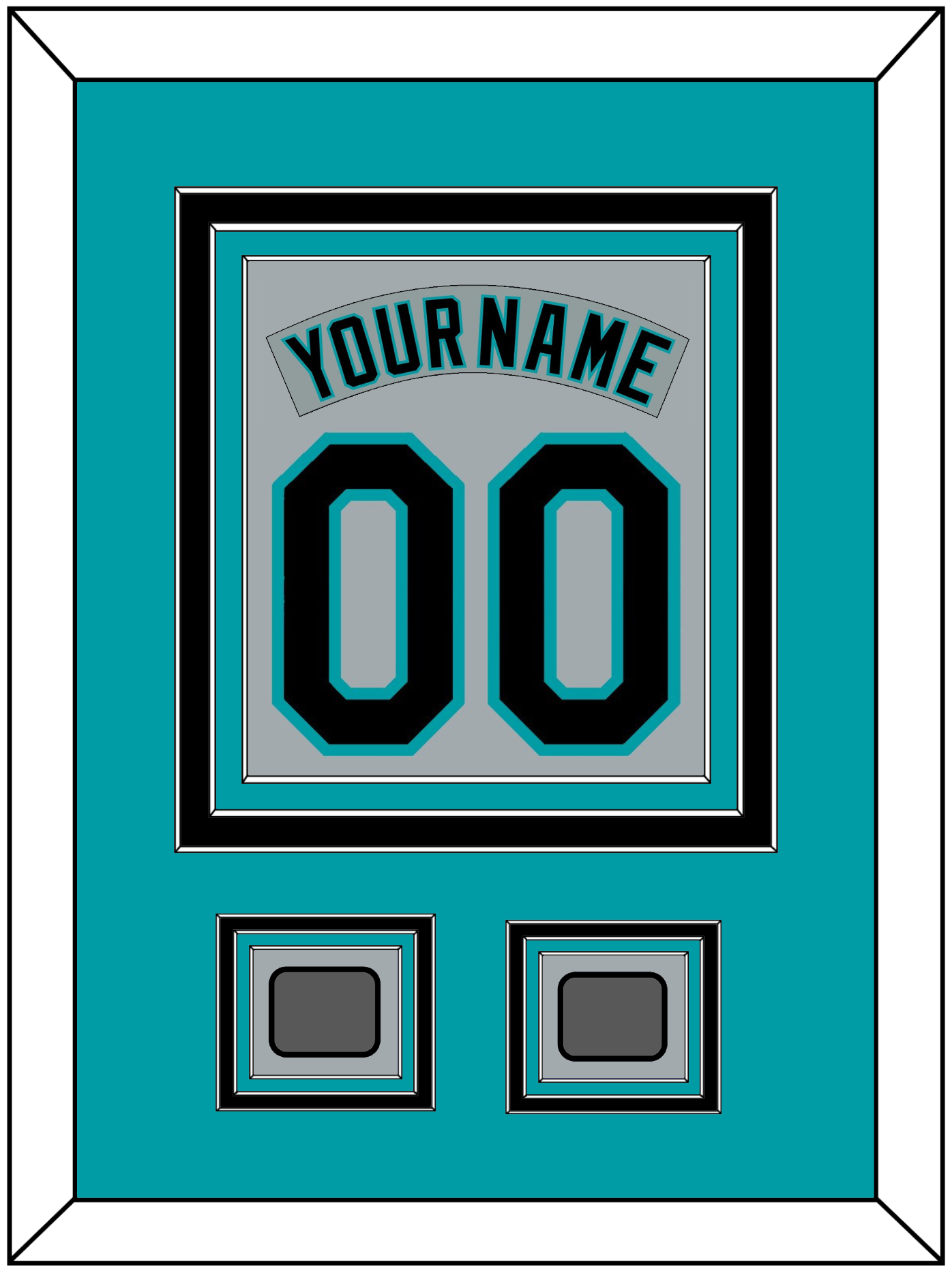 Florida Nameplate & Number Combined With 2 World Series Patches - Road Gray (1993-2001) - Premier Tier 2