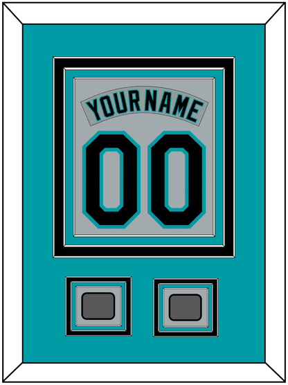 Florida Nameplate & Number Combined With 2 World Series Patches - Road Gray (1993-2001) - Premier Tier 2