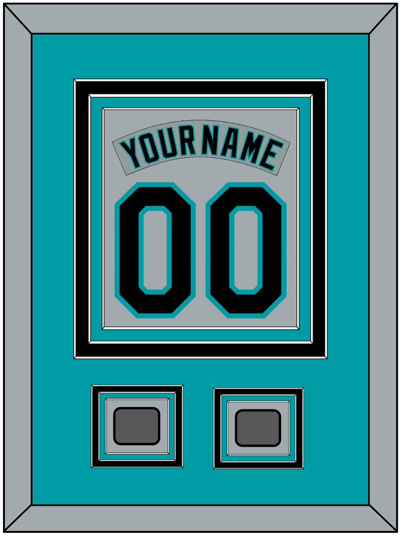 Florida Nameplate & Number Combined With 2 World Series Patches - Road Gray (1993-2001) - Premier Tier 2