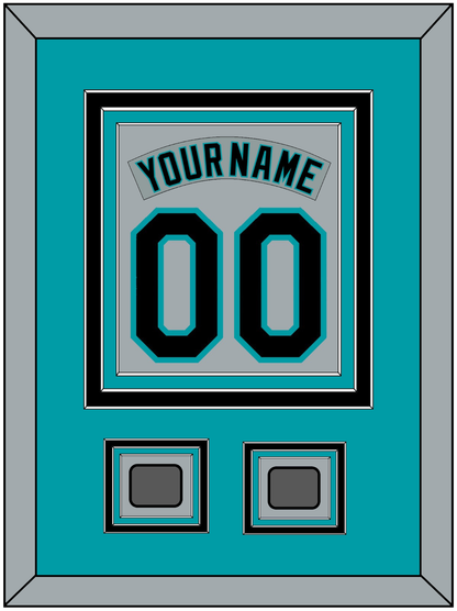 Florida Nameplate & Number Combined With 2 World Series Patches - Road Gray (1993-2001) - Premier Tier 2