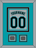 Florida Nameplate & Number Combined With 2 World Series Patches - Road Gray (1993-2001) - Triple Mat 2