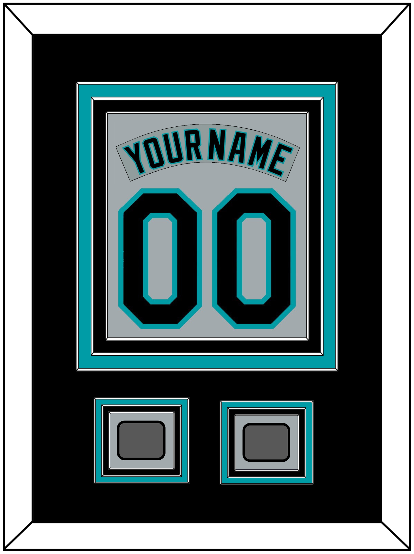 Florida Nameplate & Number Combined With 2 World Series Patches - Road Gray (1993-2001) - Premier Tier 3
