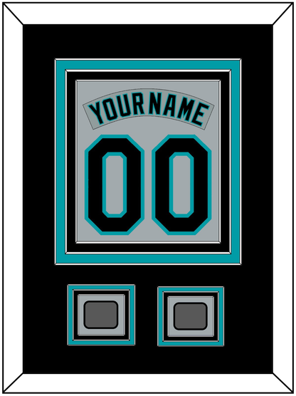 Florida Nameplate & Number Combined With 2 World Series Patches - Road Gray (1993-2001) - Premier Tier 3