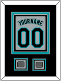 Florida Nameplate & Number Combined With 2 World Series Patches - Road Gray (1993-2001) - Triple Mat 3