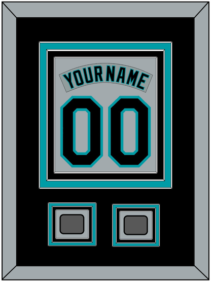 Florida Nameplate & Number Combined With 2 World Series Patches - Road Gray (1993-2001) - Premier Tier 3