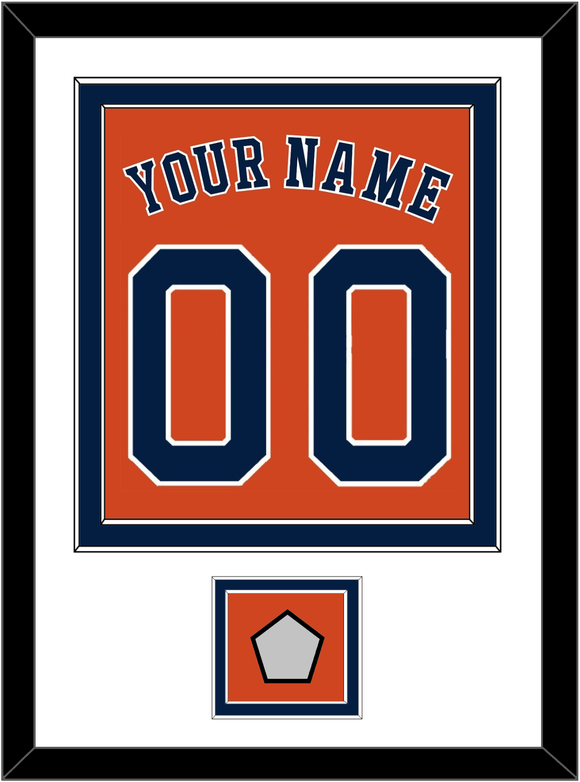 Houston Name, Number & World Series Champions Patch - Alternate Orange - Double Mat 1