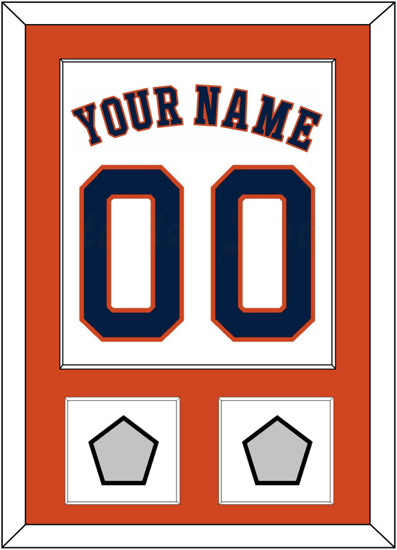 Houston Name, Number & 2 World Series Jersey Patches - Home White - Single Mat 2