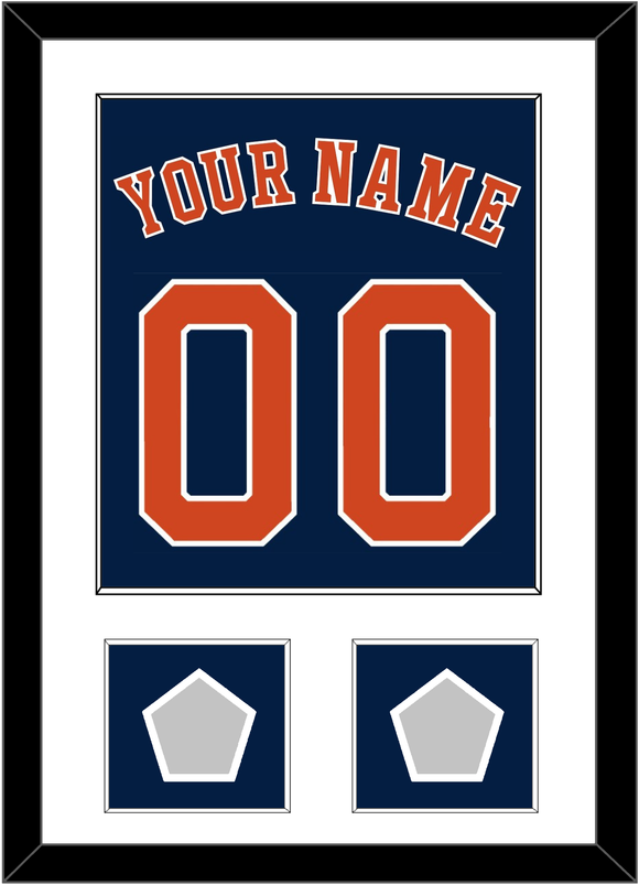 Houston Name, Number & 2 World Series Champions Patches - Alternate Blue - Single Mat 1