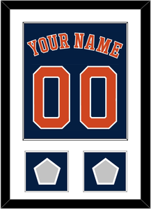 Houston Name, Number & 2 World Series Jersey Patches - Alternate Blue - Single Mat 1