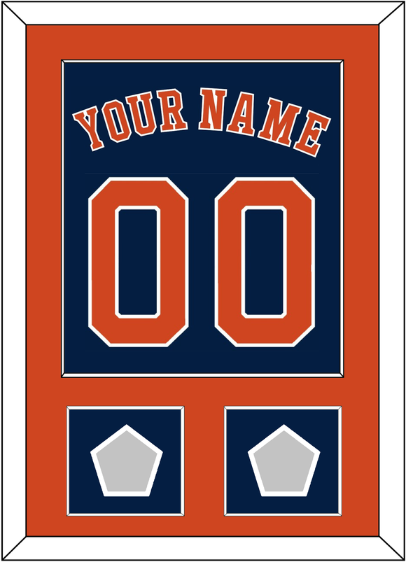 Houston Name, Number & 2 World Series Jersey Patches - Alternate Blue - Single Mat 2