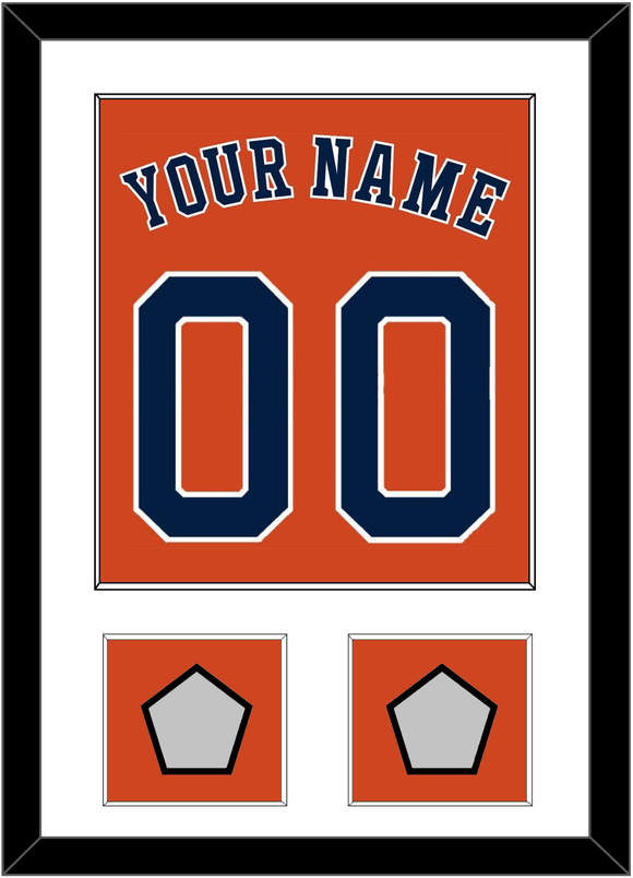 Houston Name, Number & 2 World Series Jersey Patches - Alternate Orange - Single Mat 1