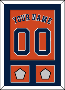 Houston Name, Number & 2 World Series Champions Patches - Alternate Orange - Single Mat 2