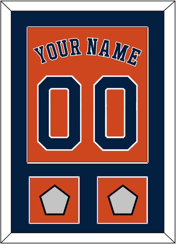 Houston Name, Number & 2 World Series Champions Patches - Alternate Orange - Single Mat 2