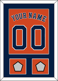 Houston Name, Number & 2 World Series Champions Patches - Alternate Orange - Single Mat 2