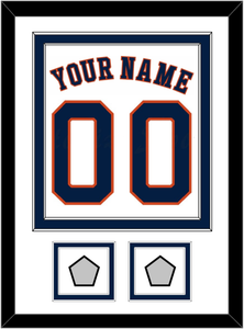 Houston Name, Number & 2 World Series Champions Patches - Home White - Double Mat 1