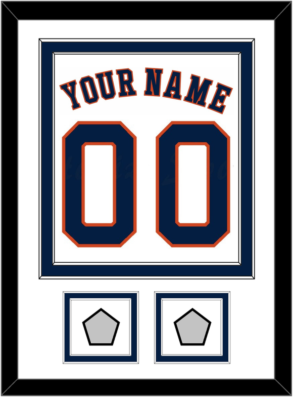 Houston Name, Number & 2 World Series Champions Patches - Home White - Double Mat 1