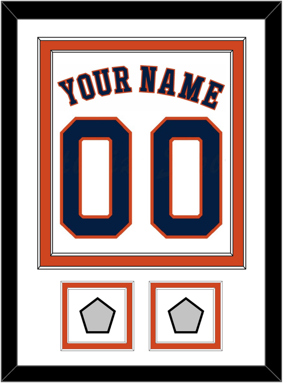 Houston Name, Number & 2 World Series Champions Patches - Home White - Double Mat 2