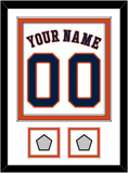 Houston Name, Number & 2 World Series Champions Patches - Home White - Double Mat 2