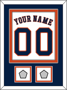 Houston Name, Number & 2 World Series Champions Patches - Home White - Double Mat 3