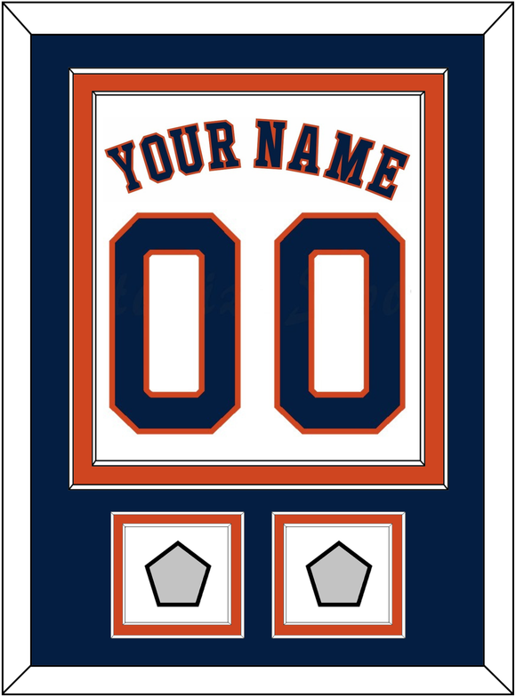 Houston Name, Number & 2 World Series Jersey Patches - Home White - Double Mat 3