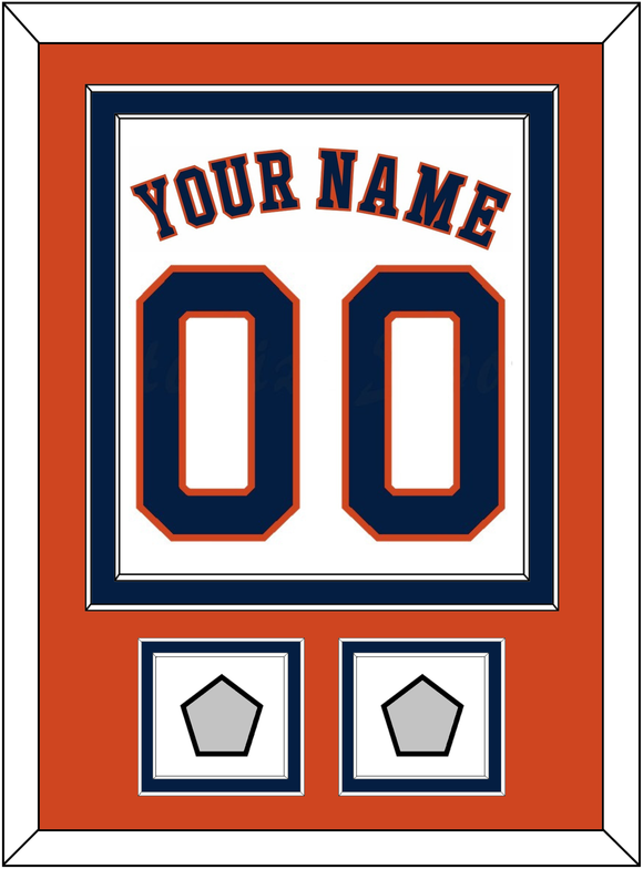 Houston Name, Number & 2 World Series Champions Patches - Home White - Double Mat 4