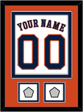 Houston Name, Number & 2 World Series Champions Patches - Home White - Double Mat 4