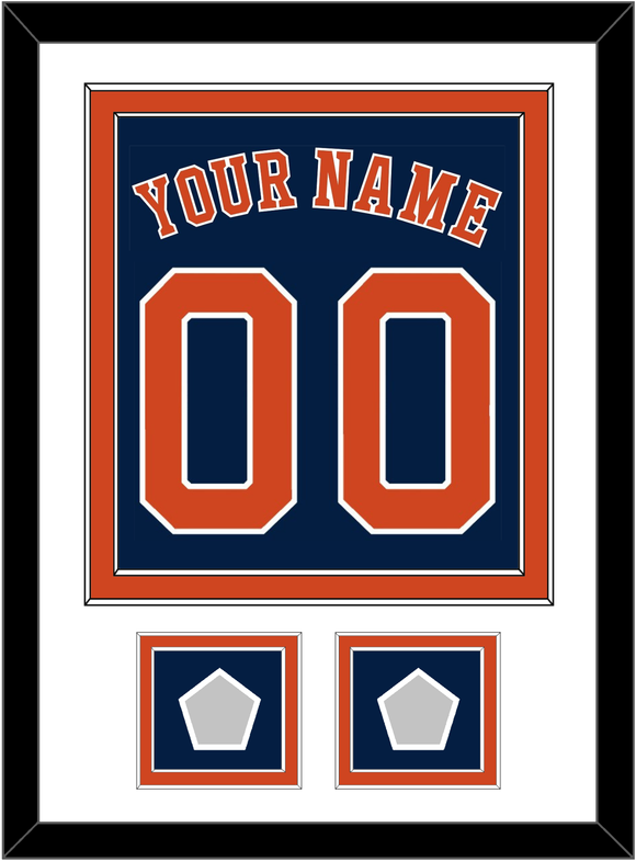 Houston Name, Number & 2 World Series Jersey Patches - Alternate Blue - Double Mat 1