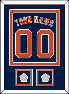 Houston Name, Number & 2 World Series Champions Patches - Alternate Blue - Double Mat 2