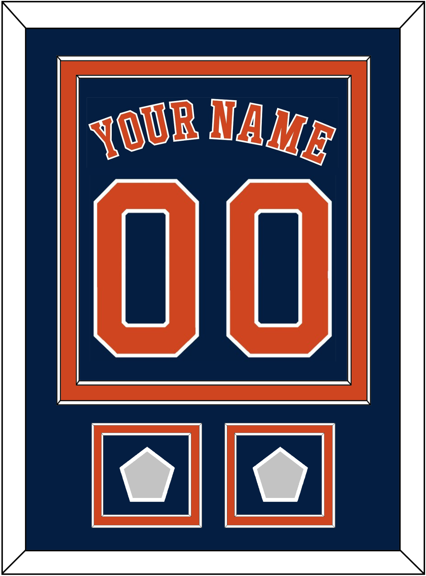 Houston Name, Number & 2 World Series Jersey Patches - Alternate Blue - Signature Tier 2