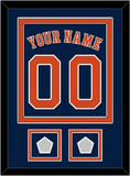 Houston Name, Number & 2 World Series Champions Patches - Alternate Blue - Double Mat 2