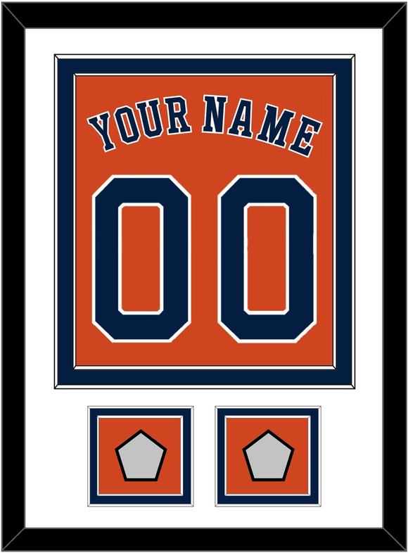 Houston Name, Number & 2 World Series Champions Patches - Alternate Orange - Double Mat 1