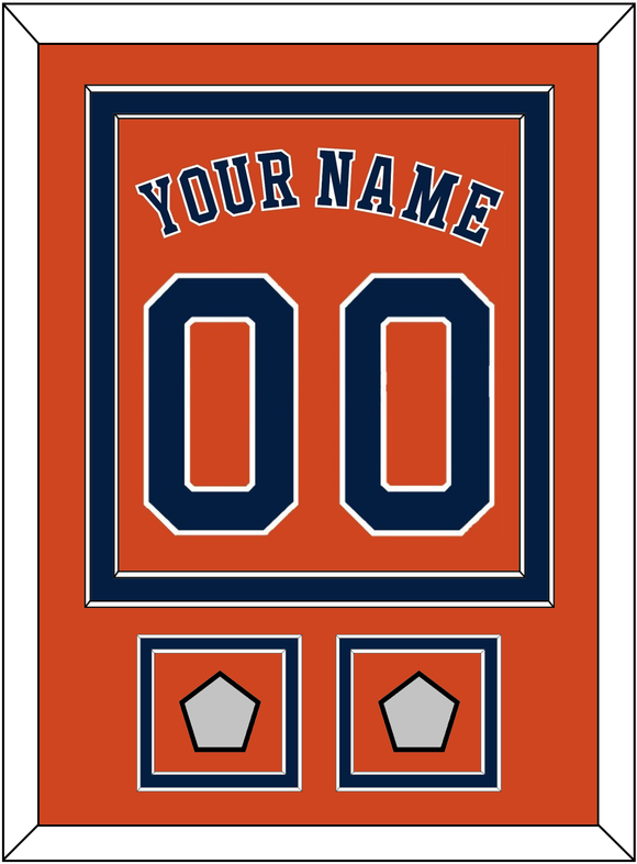 Houston Name, Number & 2 World Series Jersey Patches - Alternate Orange - Double Mat 2