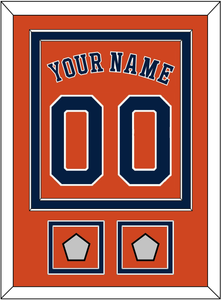 Houston Name, Number & 2 World Series Champions Patches - Alternate Orange - Double Mat 2