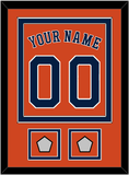 Houston Name, Number & 2 World Series Jersey Patches - Alternate Orange - Double Mat 2