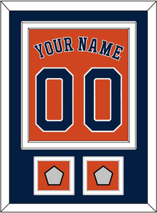 Houston Name, Number & 2 World Series Champions Patches - Alternate Orange - Double Mat 3