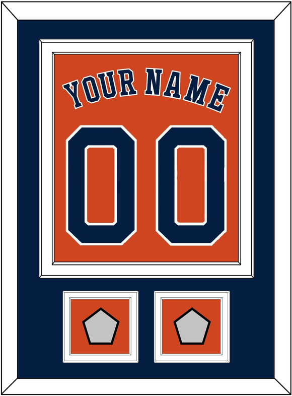 Houston Name, Number & 2 World Series Jersey Patches - Alternate Orange - Double Mat 3