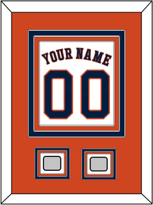 Houston Name, Number & 2 World Series Champions Patches - Home White - Triple Mat 3