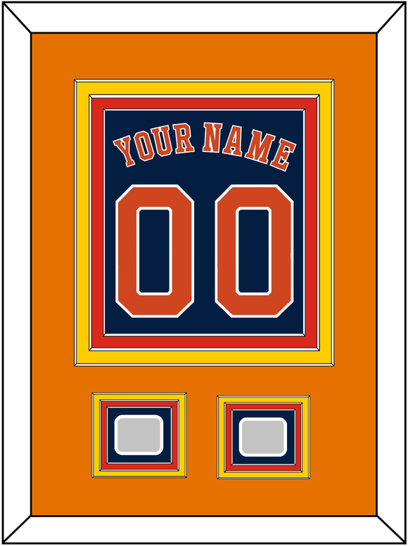 Houston Name, Number & 2 World Series Champions Patches - Alternate Blue - Triple Mat 3