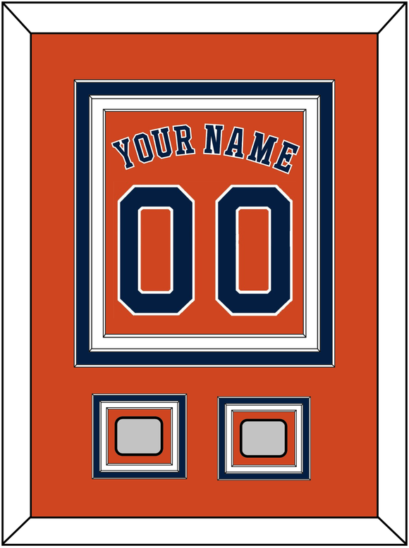 Houston Name, Number & 2 World Series Jersey Patches - Alternate Orange - Triple Mat 2