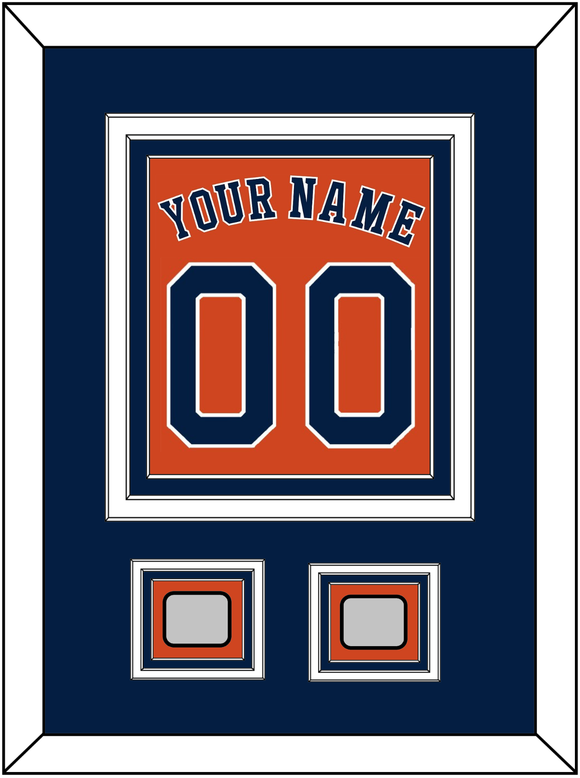 Houston Name, Number & 2 World Series Champions Patches - Alternate Orange - Triple Mat 3