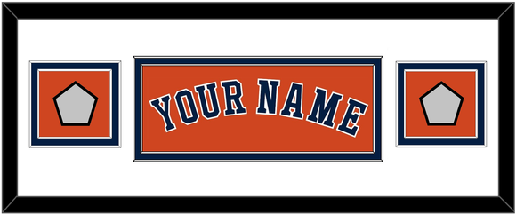 Houston Name & 2 World Series Jersey Patches - Alternate Orange - Double Mat 2