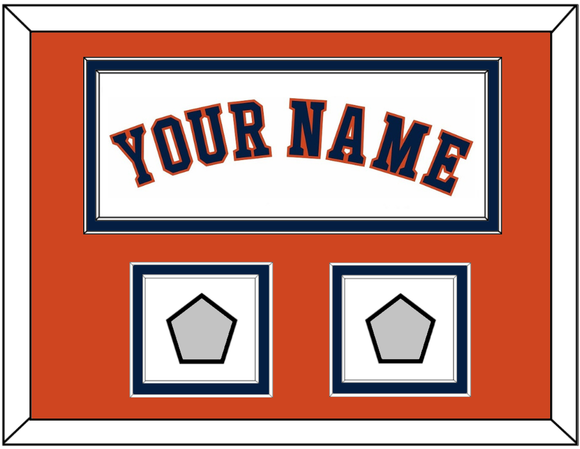 Houston Name & 2 World Series Champions Patches - Home White - Double Mat 7