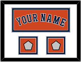 Houston Name & 2 World Series Jersey Patches - Alternate Orange - Double Mat 1