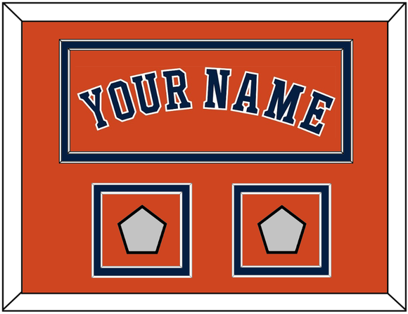 Houston Name & 2 World Series Champions Patches - Alternate Orange - Double Mat 3