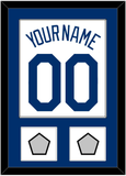 Los Angeles Name, Number & 2 World Series Champions Patches - Home White (2007-2023) - Single Mat 1