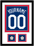 Los Angeles Name, Number & 2 World Series Champions Patches - Alternate Road Blue - Double Mat 1